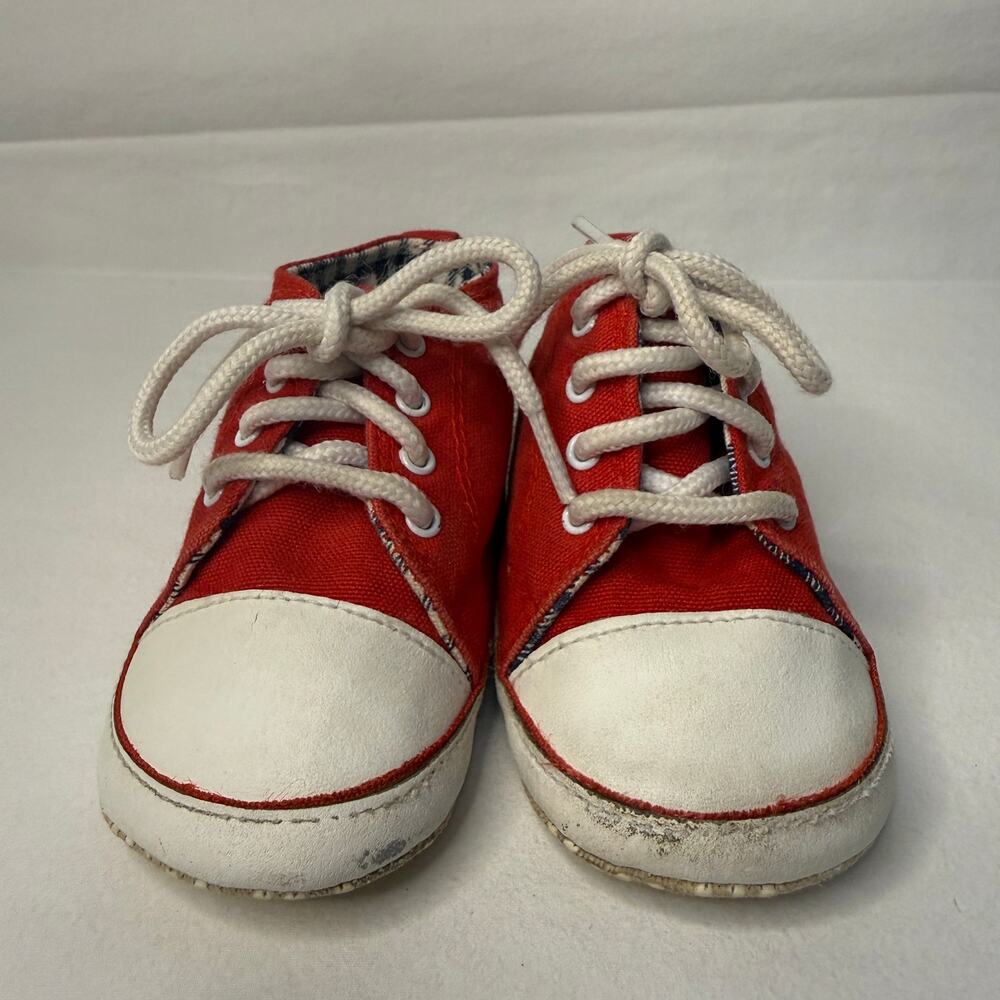 VTG Acme Baby Shoes Size 3 Sylvester Looney Tunes 80s 90s Red High Top Sneakers - Picture 7 of 13